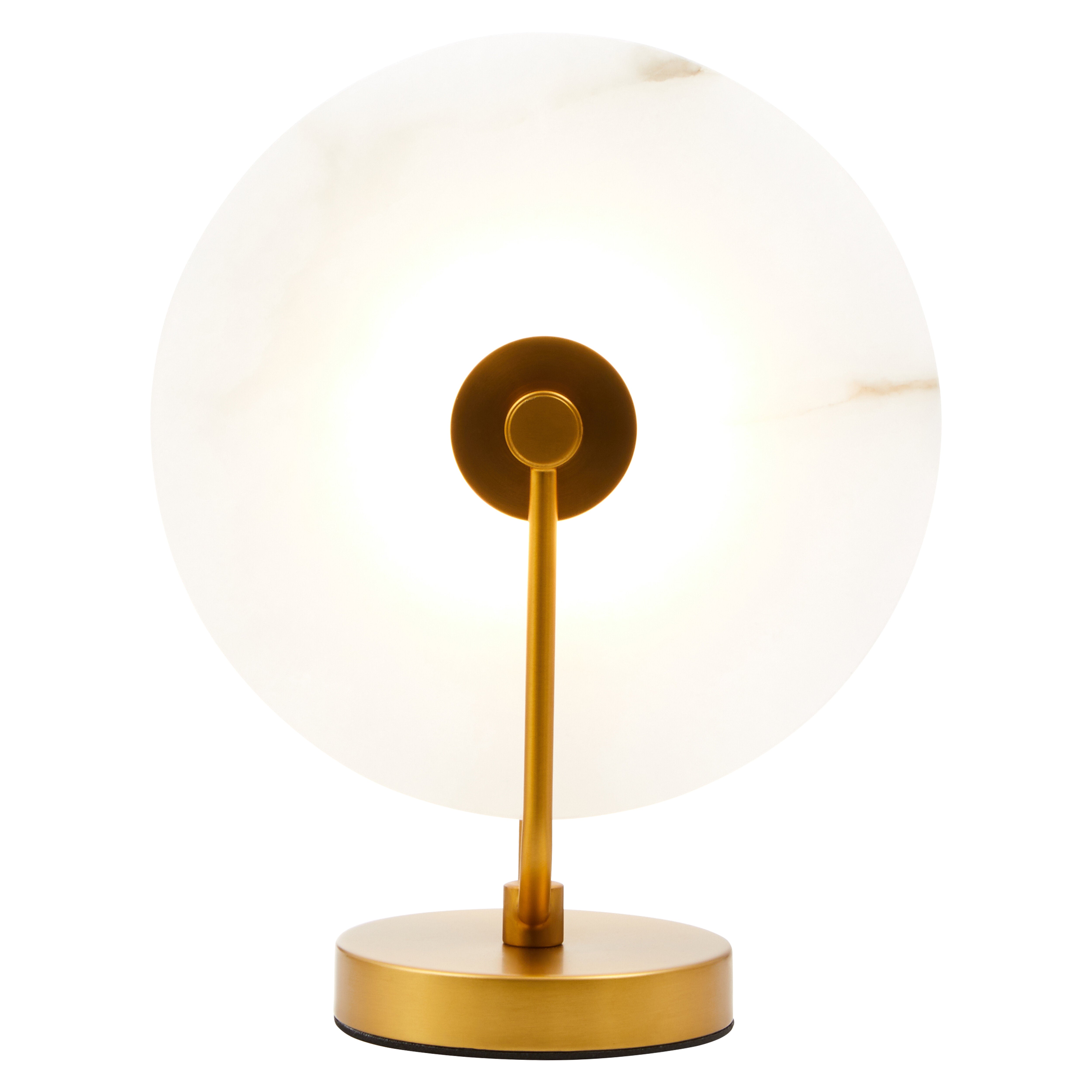 Romeo Gold & White Marble Disc Table Lamp